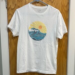 J. Crew Summer Waves and Sunshine Short Sleeve Tee Graphic Size Small